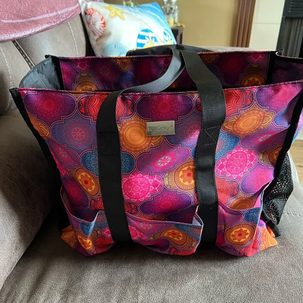 TopDesign Floral Tote Bag with Artistic Design